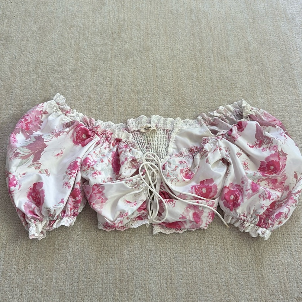 Puff sleeve corset top